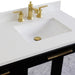 Bellaterra Home Trento 43" 2-Door 3-Drawer Black Freestanding Vanity Set With Ceramic Right Undermount Rectangular Sink and White Quartz Top, and Right Door Cabinet