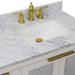 Bellaterra Home Trento 43" 2-Door 3-Drawer White Freestanding Vanity Set With Ceramic Right Undermount Rectangular Sink and White Carrara Marble Top, and Right Door Cabinet
