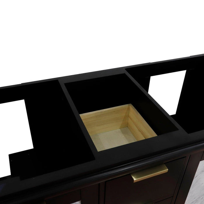 Bellaterra Home Trento 60" 4-Door 3-Drawer Black Freestanding Double Vanity Base