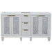 Bellaterra Home Trento 60" 4-Door 3-Drawer White Freestanding Double Vanity Base