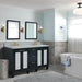 Bellaterra Home Trento 61" 4-Door 3-Drawer Dark Gray Freestanding Vanity Set With Ceramic Double Undermount Oval Sink and Gray Granite Top