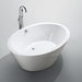 Bellaterra Home Udine 67" x 24" Glossy White Oval Acrylic Freestanding Soaking Bathtub