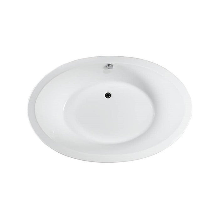 Bellaterra Home Udine 67" x 24" Glossy White Oval Acrylic Freestanding Soaking Bathtub