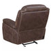 Benjara Fabric Upholstered Metal Power Glider Recliner With Padded Armrest, Brown BM196662