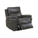 Benjara Faux Leather Upholstered Wooden Recliner With Split Cushion, Gray BM208990