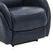 Benjara Leatherette Upholstered Power Recliner With Contoured Seats, Blue BM225788