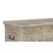 Benjara Medallion Pattern Wooden Storage Bench With Hinged Opening In White BM210821