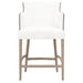 Benjara Nailhead Trim Fabric Upholstered Counter Stool, White And Brown BM217353