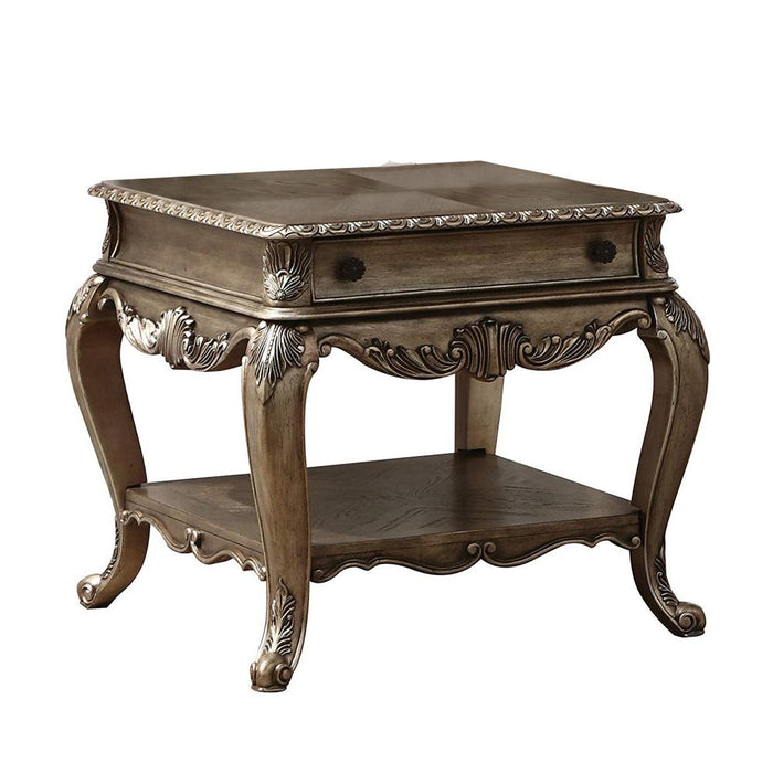 Benzara 1 Drawer Vintage Style End Table With Cabriole Legs, Brown BM185329