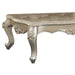 Benzara 20" Carved Wooden Coffee Table With Marble Top, Silver BM186974