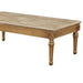 Benzara 20" Floral Carved Wood And Marble Coffee Table, Gold BM186978