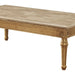 Benzara 20" Floral Carved Wood And Marble Coffee Table, Gold BM186978