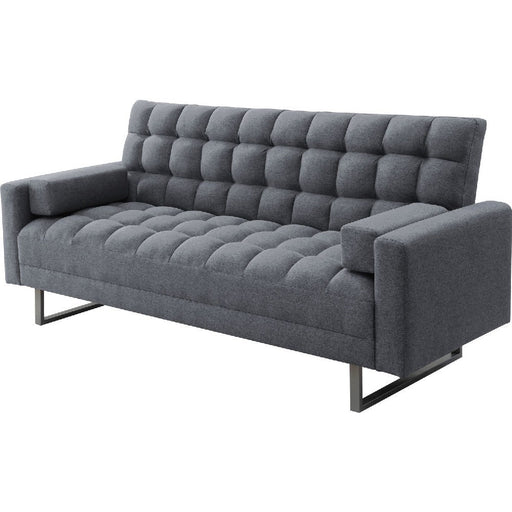 Benzara Adjustable Sofa With Deep Square Tufting And Sled Base, Gray BM250385