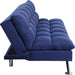 Benzara Adjustable Sofa With Tufted Seat And Metal Frame, Blue BM250276
