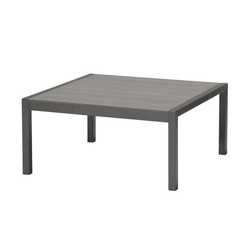 Benzara Aluminum Frame Outdoor Coffee Table With Square Wooden Top, Gray BM236537