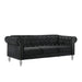 Benzara Ben 83 Inch Velvet Sofa With Crystal Tufted Back, Black BM271908