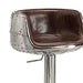 Benzara Comfy Adjustable Stool With Swivel, Vintage Brown & Silver BM157314