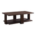 Benzara Contemporary Style Rectangular Coffee Table With Open Bottom Shelf, Brown BM215038