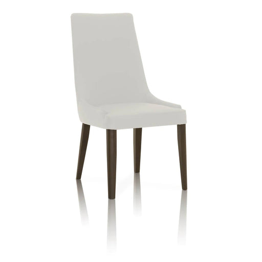 Benzara Dining Chairs With Sleek Wooden Legs Set Of 2 White And Brown BM174176
