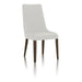 Benzara Dining Chairs With Sleek Wooden Legs Set Of 2 White And Brown BM174176