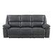 Benzara Gabe 83 Inch Dual Recliner Sofa With Leather Upholstery, Gray BM271904