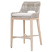 Benzara Interwoven Rope Barstool With Stretcher And Cross Support, Light Gray BM217401