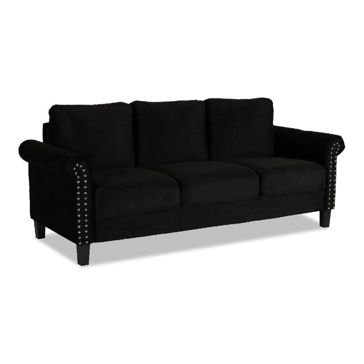 Benzara Judy 81″ Velvet Upholstered Sofa With Nailhead