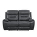 Benzara Leather Upholstered Motion Loveseat With Pocket Coil Seating, Gray BM263585