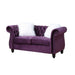Benzara Loveseat With 2 Pillows And Foam Seating, Purple BM266439