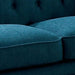 Benzara Loveseat With Button Tufted Backrest And Rolled Design Arms, Blue BM263137