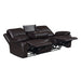 Benzara Meg 86 Inch Leather Recliner Sofa, Drop Down Table, Brown BM272076