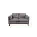 Benzara Polyester Upholstered Loveseat With Wooden Splayed Legs, Gray BM180226