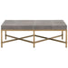 Benzara Resin Top Rectangular Coffee Table With Metal Base, Gray And Gold BM185163