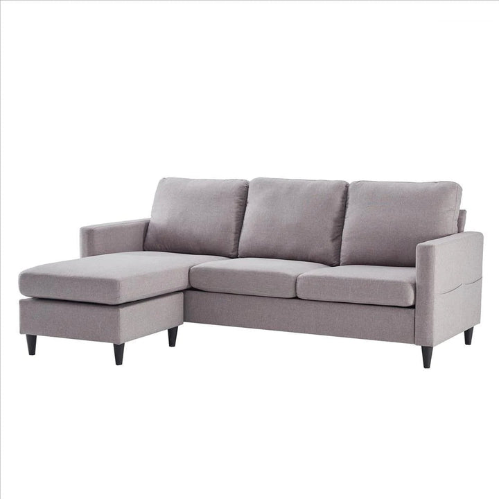Benzara Reversible Sectional Sofa With Fabric Upholstery