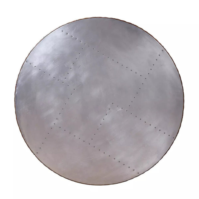 Benzara Round Metal Coffee Table With Airy Design Base Large size