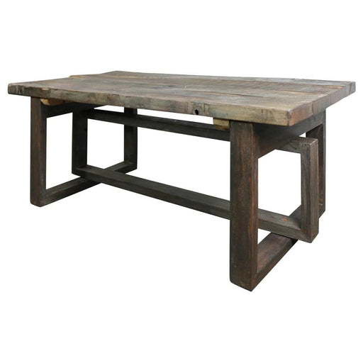 Benzara Rustic Style Wooden Coffee Table With Intersected Sled Base, Gray BM240211