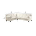 Benzara Sectional Sofa With Leatherette And Centre Tufted Stitching, White BM263144