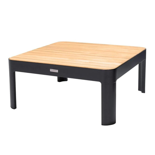Benzara Square Outdoor Coffee Table With Slatted Table Top, Gray BM236344