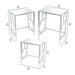 Benzara Three Piece Metal Nesting Tables With Circular Stacked Design, Silver BM204718