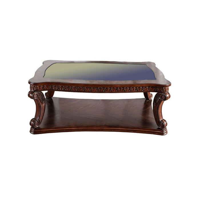 Benzara Traditional Coffee Table With Cabriole Legs And Wooden Carving, Brown BM205329