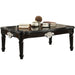 Benzara Traditional Rectangular Wooden Coffee Table With Scalloped Top, Black BM186984