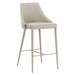 Benzara Upholstered Counter Height Stool With Footrest Light Gray BM174108