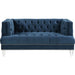 Benzara Velvet Fabric Upholstered Loveseat, Blue BM250212