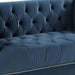 Benzara Velvet Fabric Upholstered Loveseat, Blue BM250212