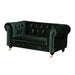 Benzara Velvet Upholstered Wooden Kids Sofa With Button Tufting, Emerald Green BM191616