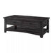 Benzara Wooden Coffee Table With 2 Drawers, Antique Black BM178123