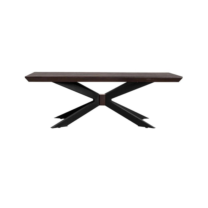 Benzara Wooden Coffee Table With Intersected Double X Shaped Legs, Brown And Black BM236480
