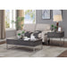 Benzara Wooden Coffee Table With Two Lift Tops And Metal Sled Leg Support, Gray And Silver BM193840