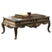 Benzara Wooden Rectangular Coffee Table With Cabriole Legs And Two Broad Drawers, Oak Brown BM191259