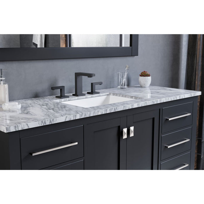 Eviva Aberdeen 48" Transitional Bathroom Vanity in Espresso, Gray or White Finish with White Carrara Marble Countertop and Undermount Porcelain Sink